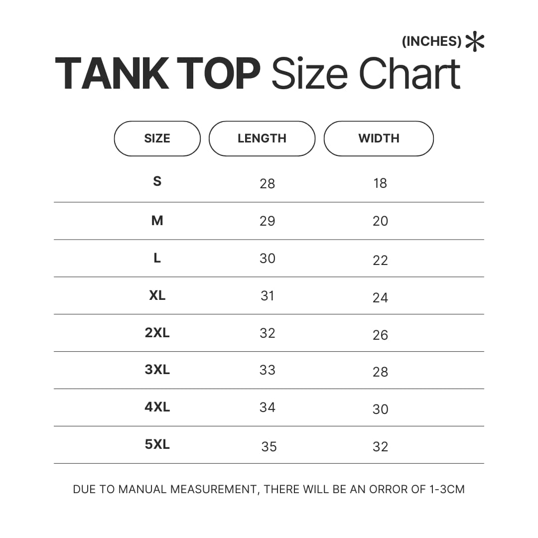 Tank Top Size Chart - Serial experiments Lain Merch