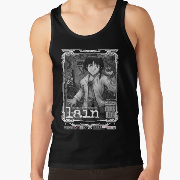 Serial Experiments Lain The Wired Virtual Girl Black And White Tank Top