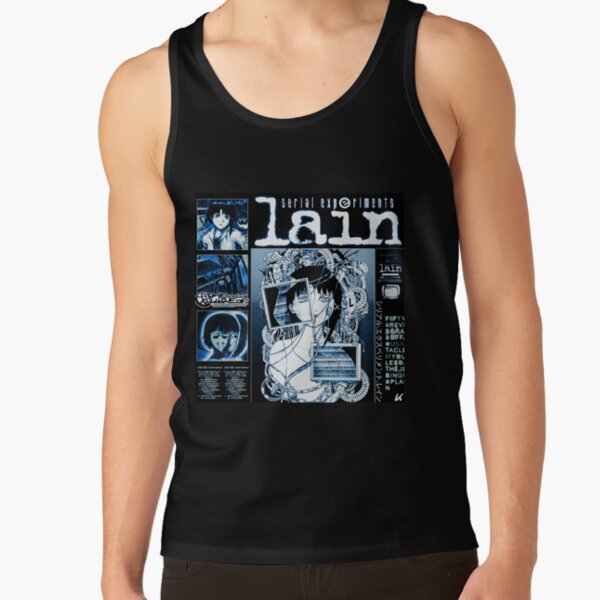Serial Experiments Lain The Wired Virtual Girl Black And White Tank Top