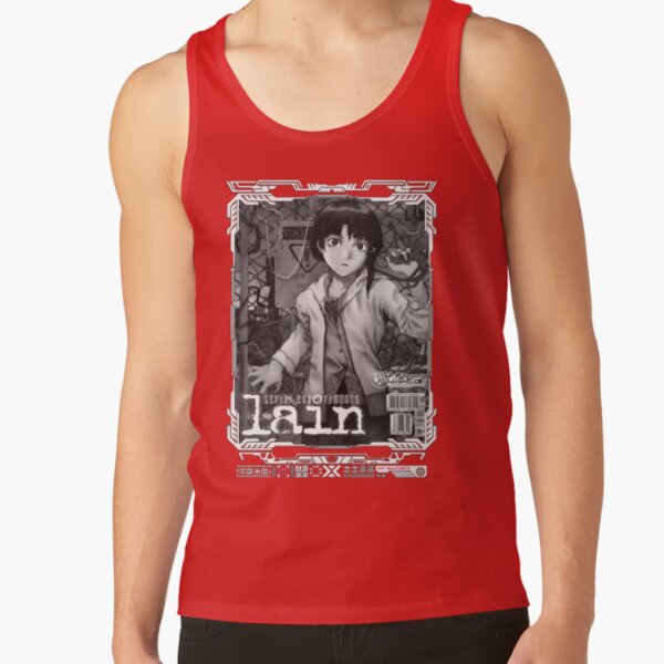 Serial Experiments Lain The Wired Virtual Girl Black And White Tank Top - Image 4