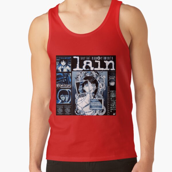 Serial Experiments Lain The Wired Virtual Girl Black And White Tank Top - Image 4