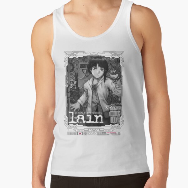 Serial Experiments Lain The Wired Virtual Girl Black And White Tank Top - Image 2