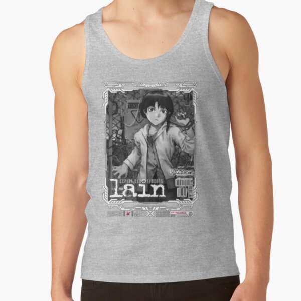 Serial Experiments Lain The Wired Virtual Girl Black And White Tank Top - Image 3