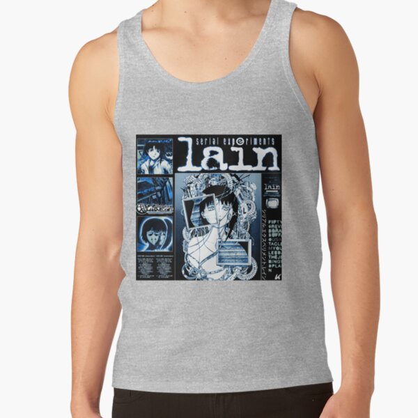 Serial Experiments Lain The Wired Virtual Girl Black And White Tank Top - Image 3