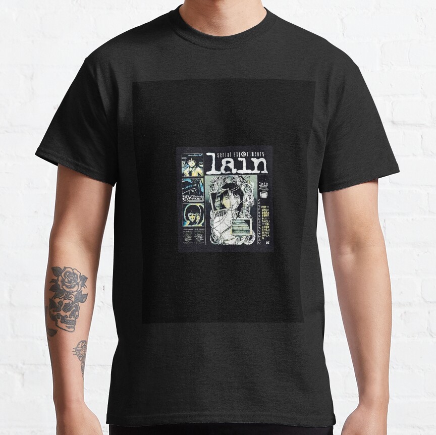 Serial Experiments Lain Cybercore Collage Design T-shirt - Image 3