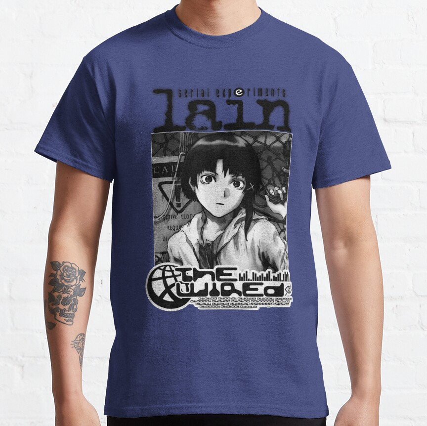 Black And White Serial Experiments Lain T-shirt - Image 4