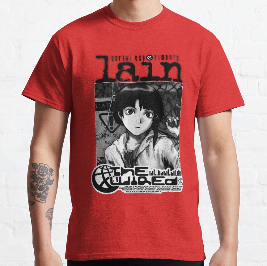 Black And White Serial Experiments Lain T-shirt - Image 5