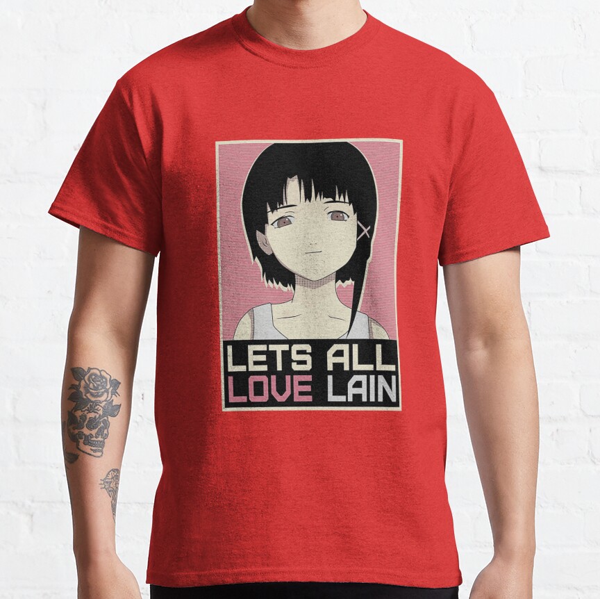Serial Experiments Lain Lain Iwakura Lets All Love Lain T-shirt - Image 5