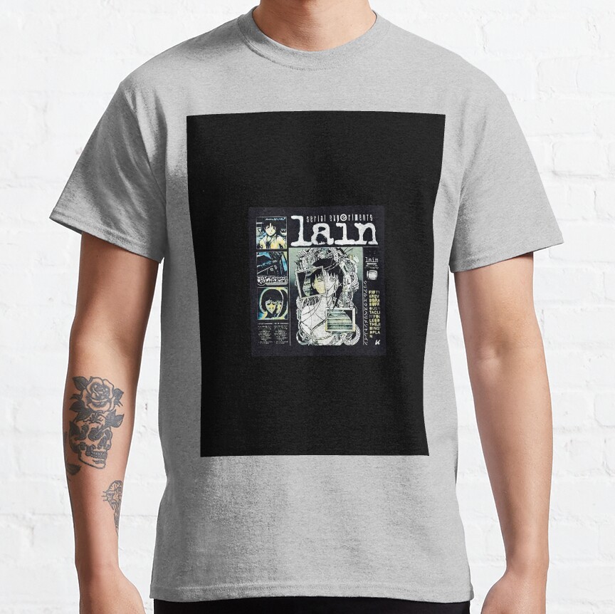 Serial Experiments Lain Cybercore Collage Design T-shirt - Image 4