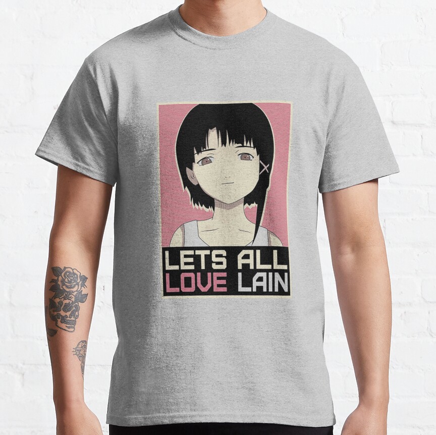 Serial Experiments Lain Lain Iwakura Lets All Love Lain T-shirt - Image 3