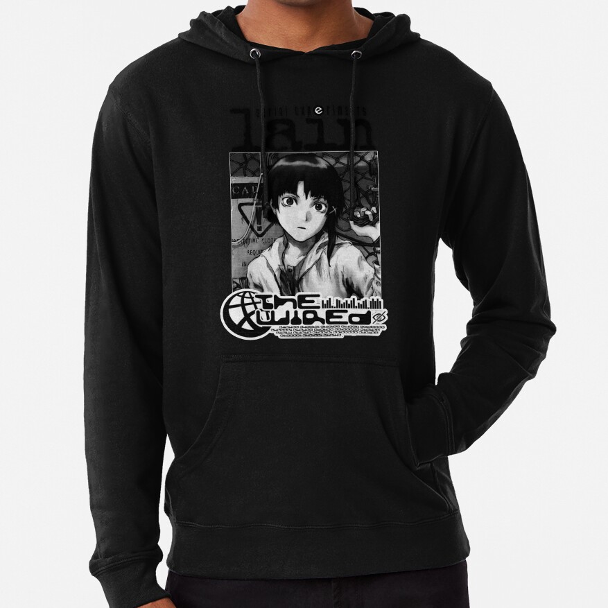 Black And White Serial Experiments Lain Hoodie - Image 2