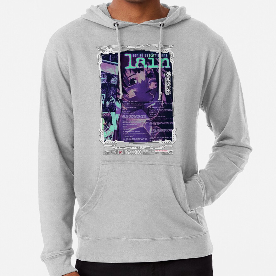 Serial Experiments Lain The Wired Virtual Girl Black And White Hoodie - Image 4