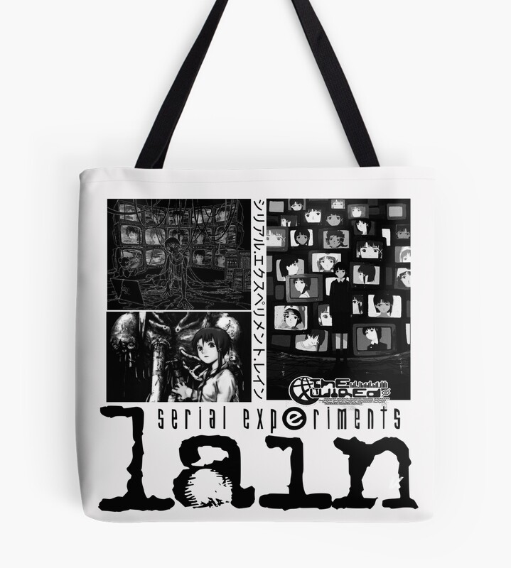 Black And White Serial Experiments Lain Tote Bag
