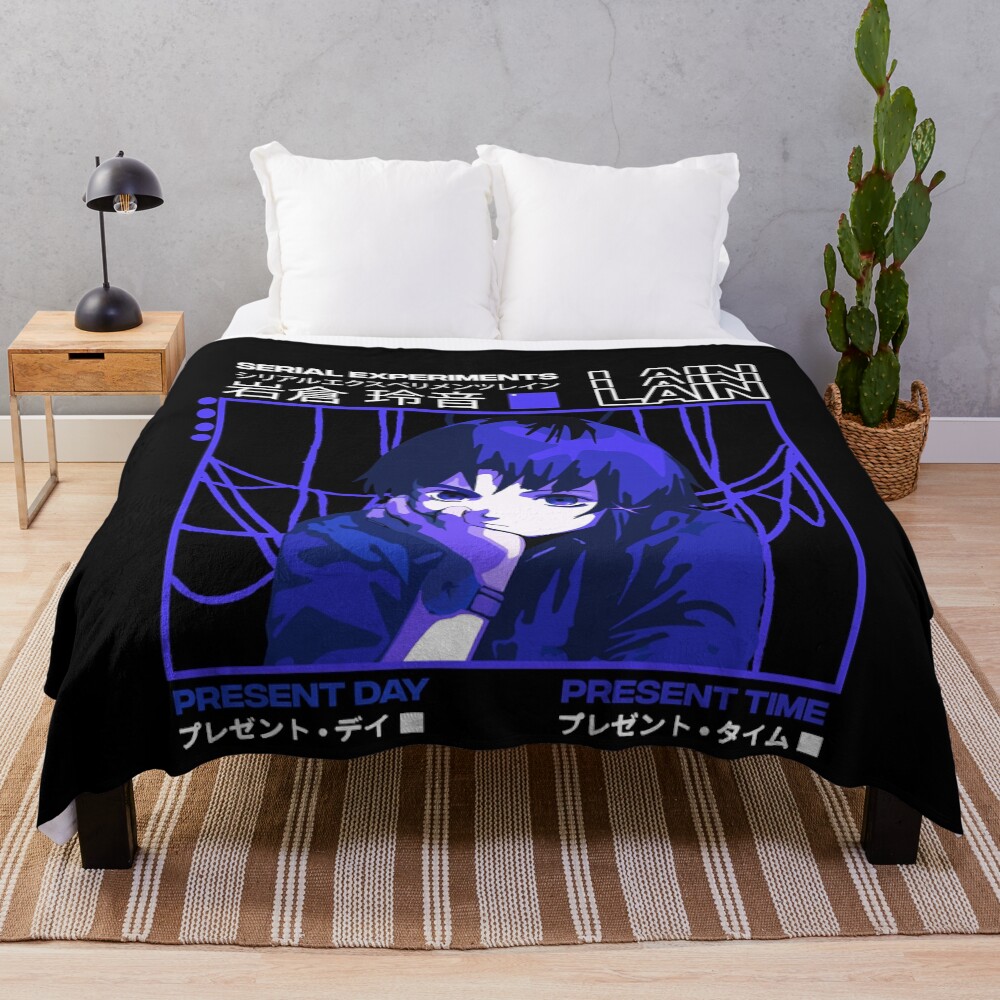 Serial Experiments Lain Darker Throw Blanket