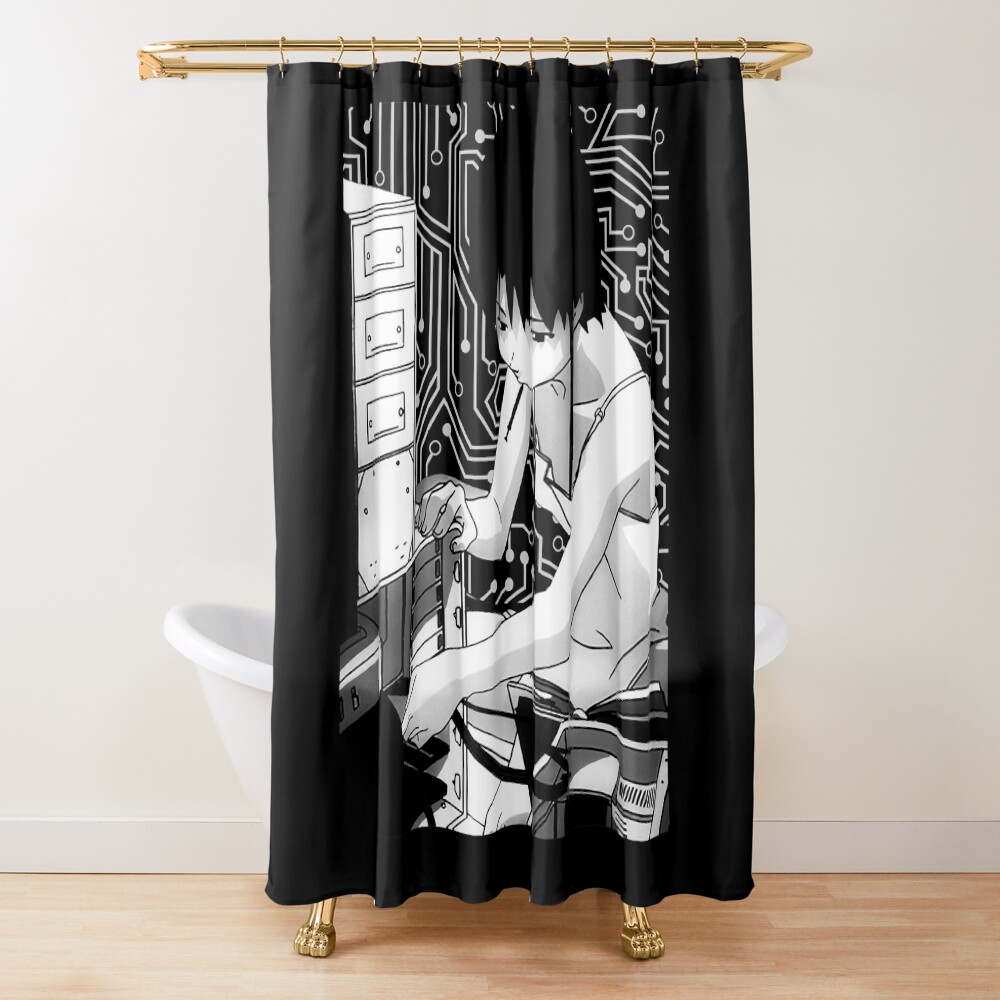 Serial Experiments Lain Cyberpunk Aesthetic Anime Programmer Girl Classic Shower Curtain