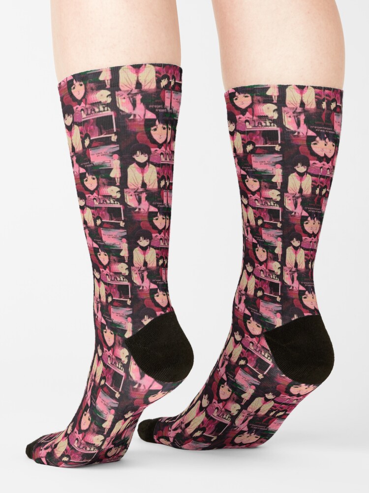 Lain Pink Cybercore Aesthetic Socks - Image 2